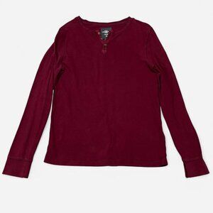 H&M L.O.G.G Burgundy Henley, Size M